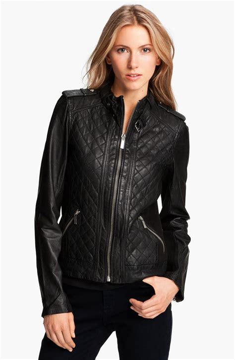 michael kors black leather jacket nordstrom|Michael Kors men's jacket fleece.